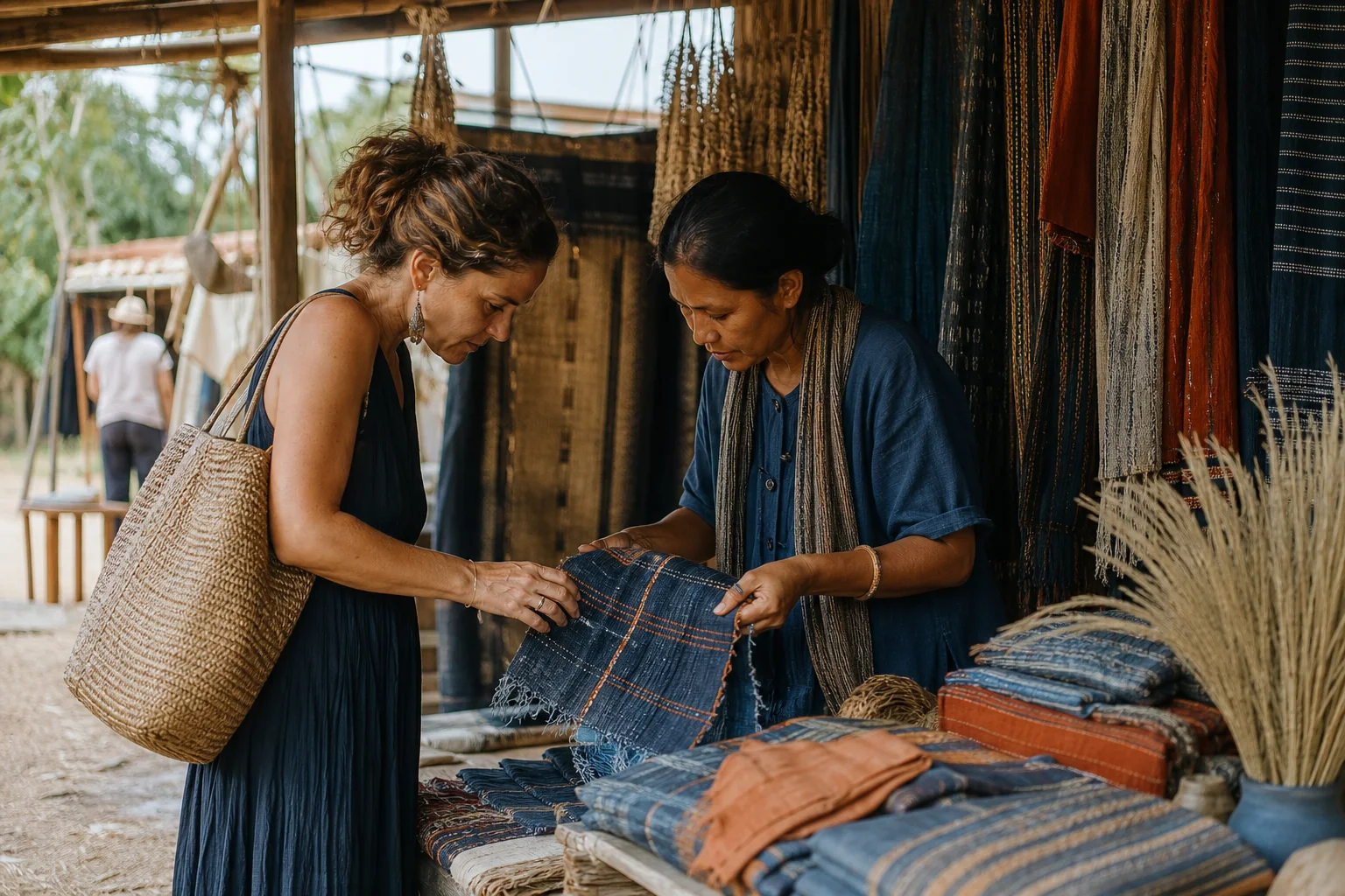 Realistic editorial lifestyle scene illustrating bohemian fashion brands: how to shop beyond the label