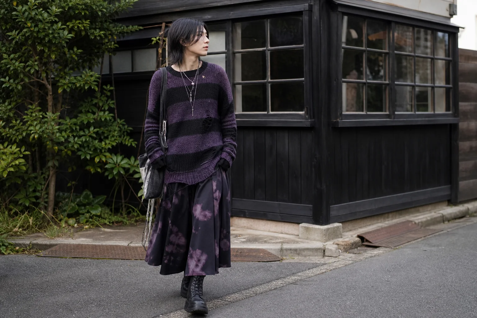 Realistic editorial lifestyle scene illustrating emo fashion: a personal starter wardrobe beyond all black