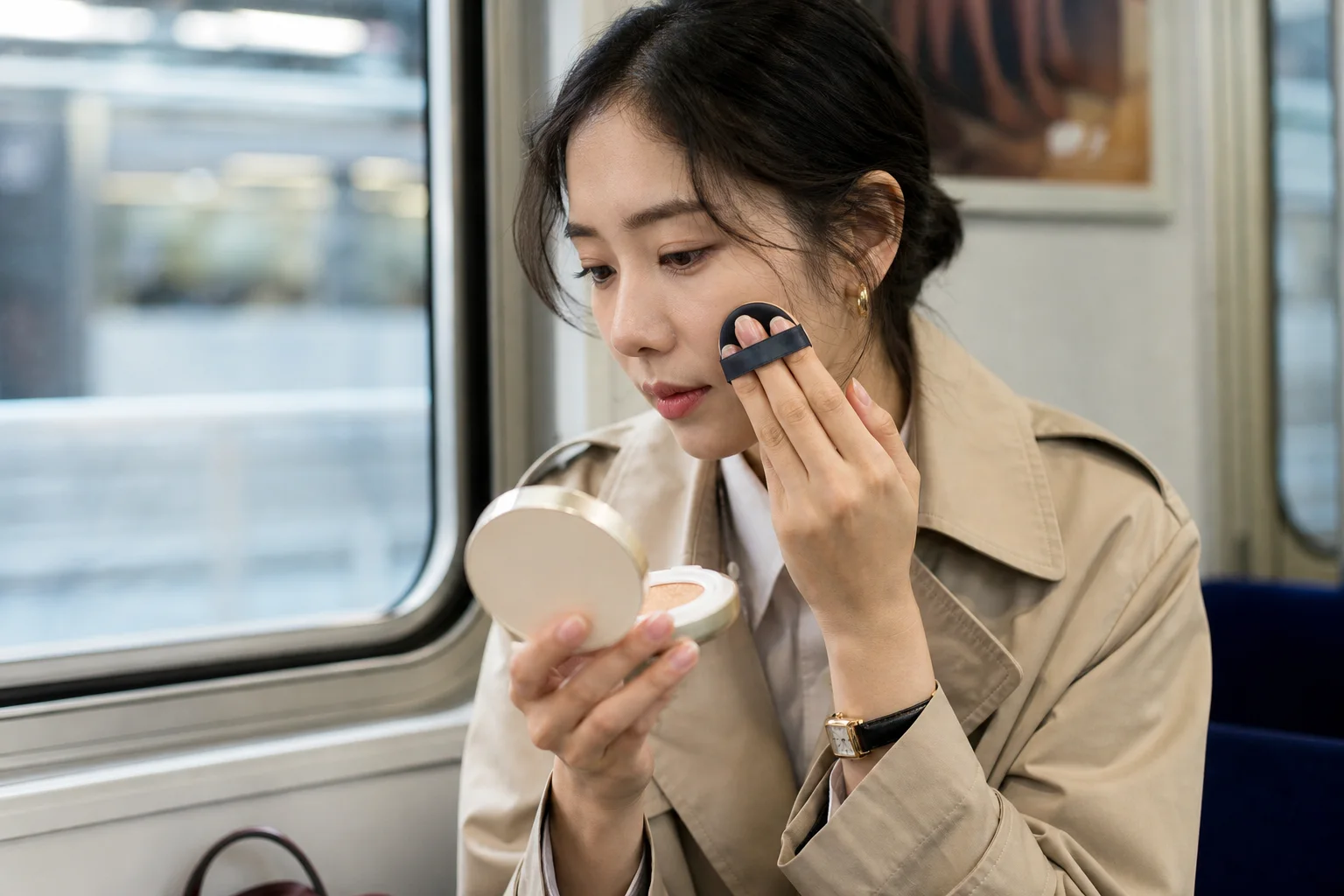 Realistic editorial lifestyle scene illustrating k-beauty cushion foundation: a real-world shade and finish guide