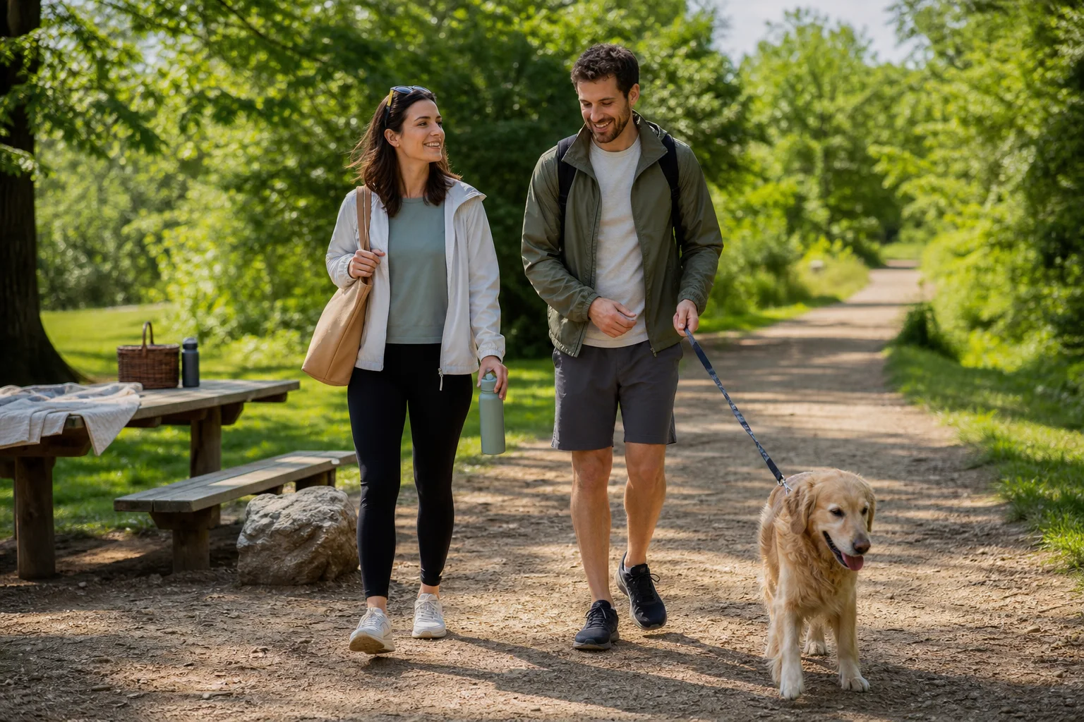 Realistic editorial lifestyle scene illustrating outdoor lifestyle essentials for easy weekends
