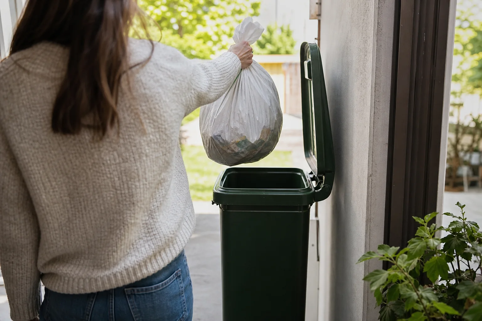 Realistic editorial lifestyle scene illustrating a zero-waste lifestyle that starts with realistic changes
